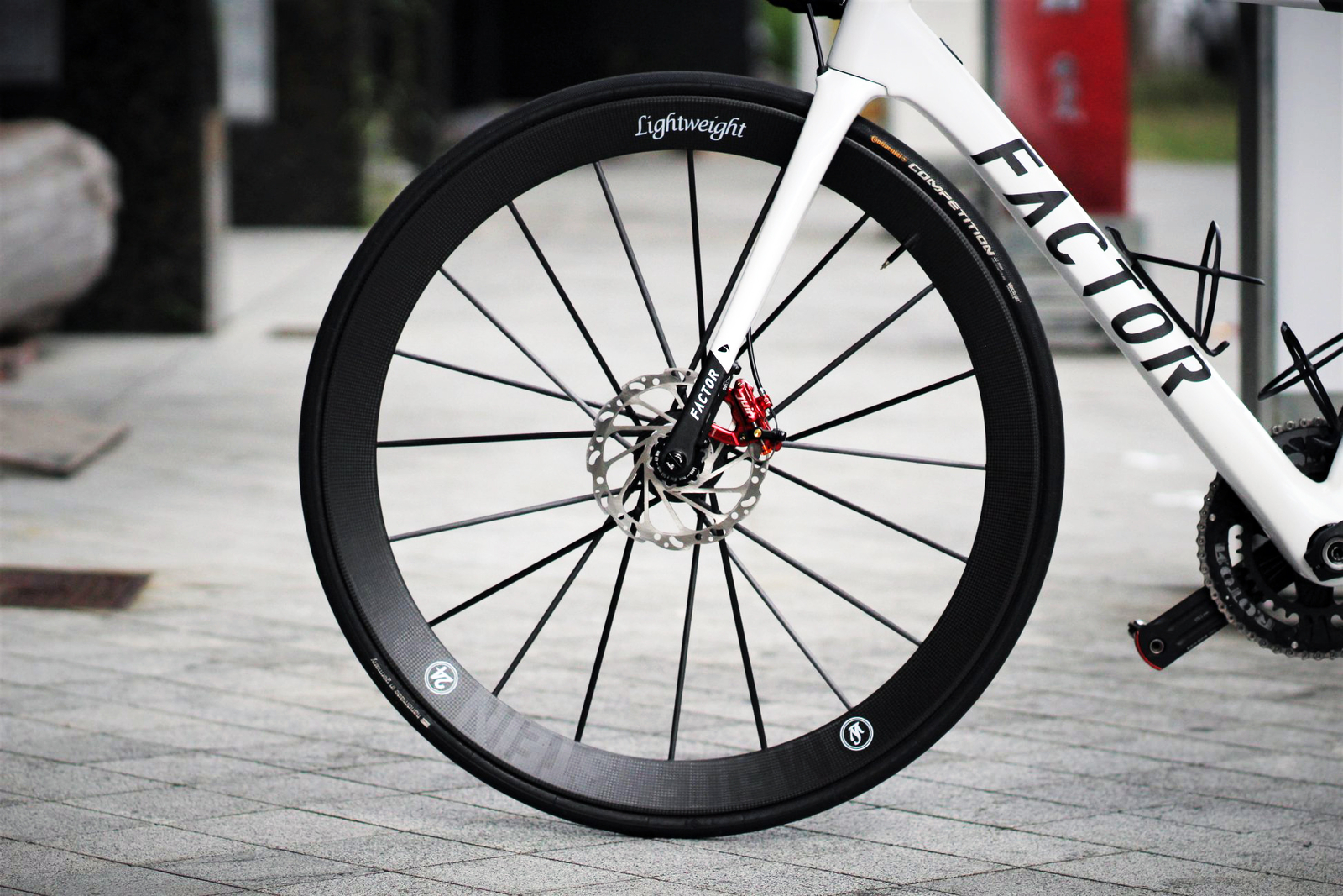 Juin Tech Gt-F Cyclocross eBike Riding 4-Piston Disc Brake Caliper Set Red Bike