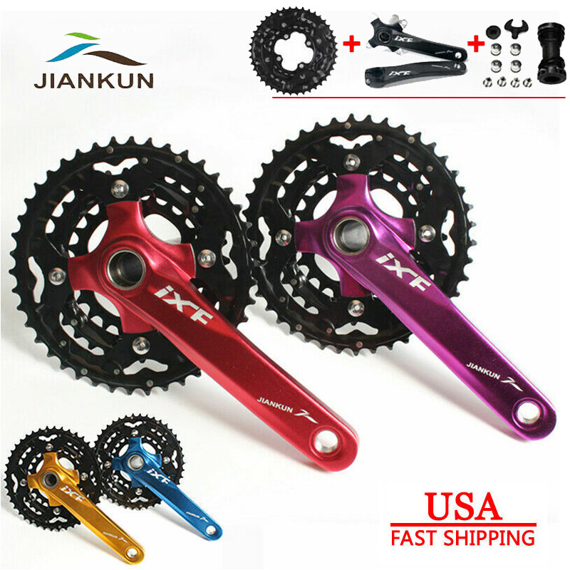 Bike Triple Chainset Crank 104BCD 24/32/44t 3X10S Round Chainring Bottom Bracket