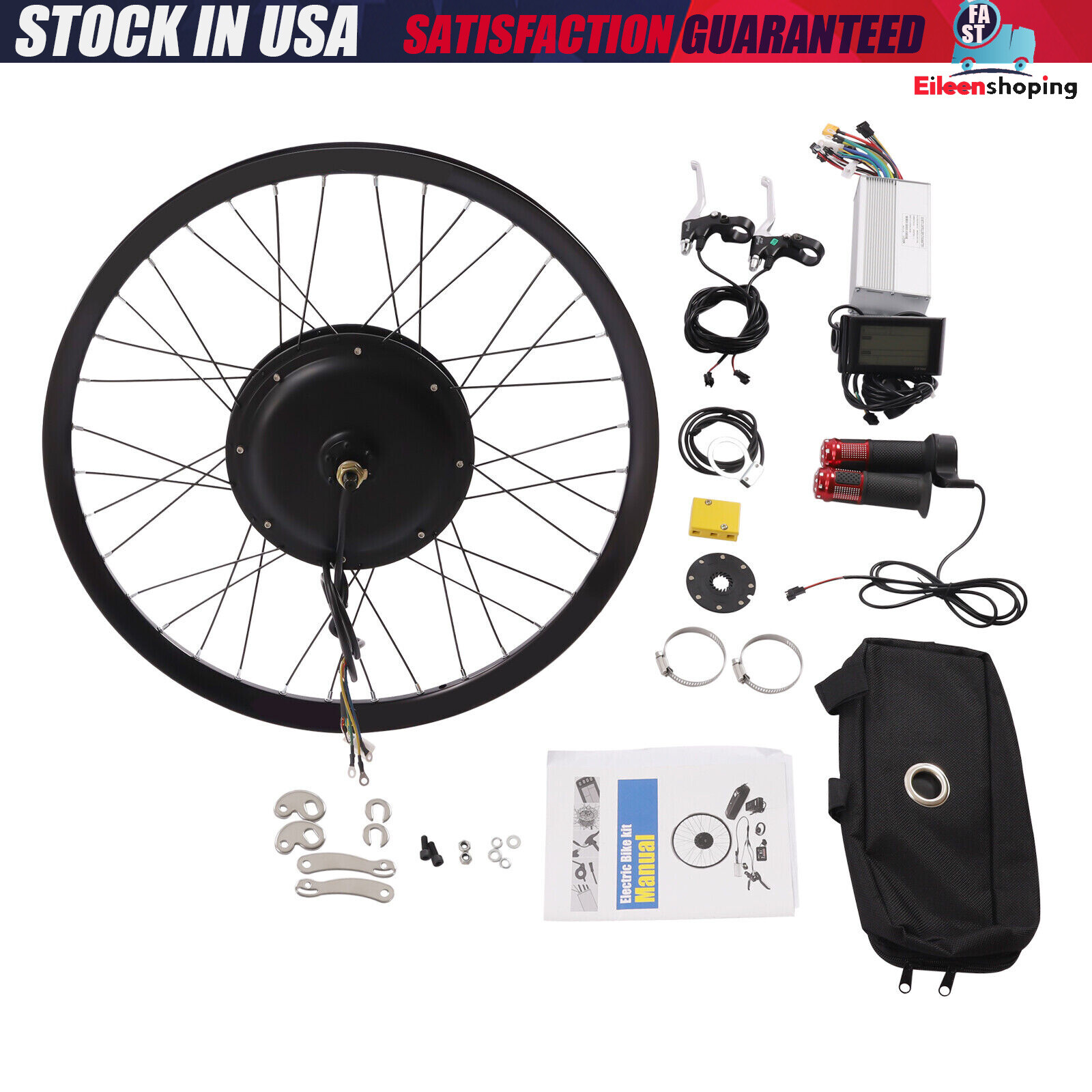 2000 Watt E Bike Motor 27.5″ inch Rear Wheel LCD Electric Bicycle Conversion Kit