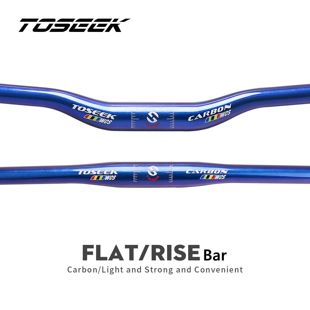 TOSEEK Full Carbon Bicycle Handlebar MTB Bike Flat Bar Riser Bar 31.8*580-760mm