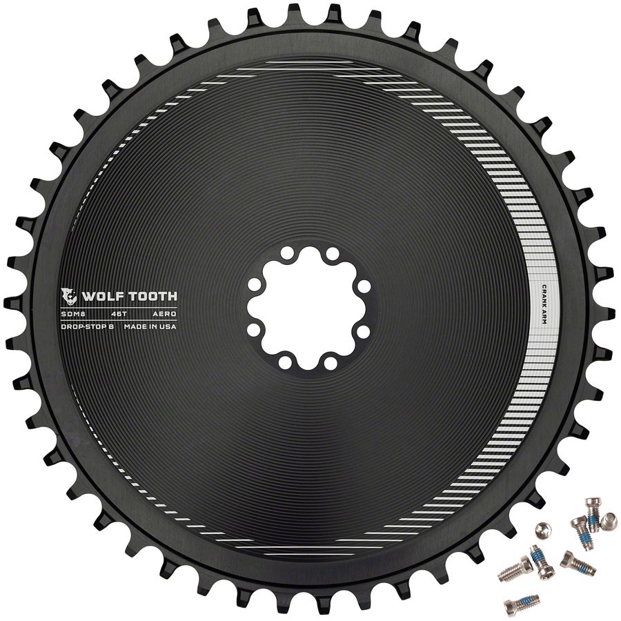 Wolf Tooth Aero Direct Mount Chainring – 46t, Direct Mount SRAM 8-Bolt,