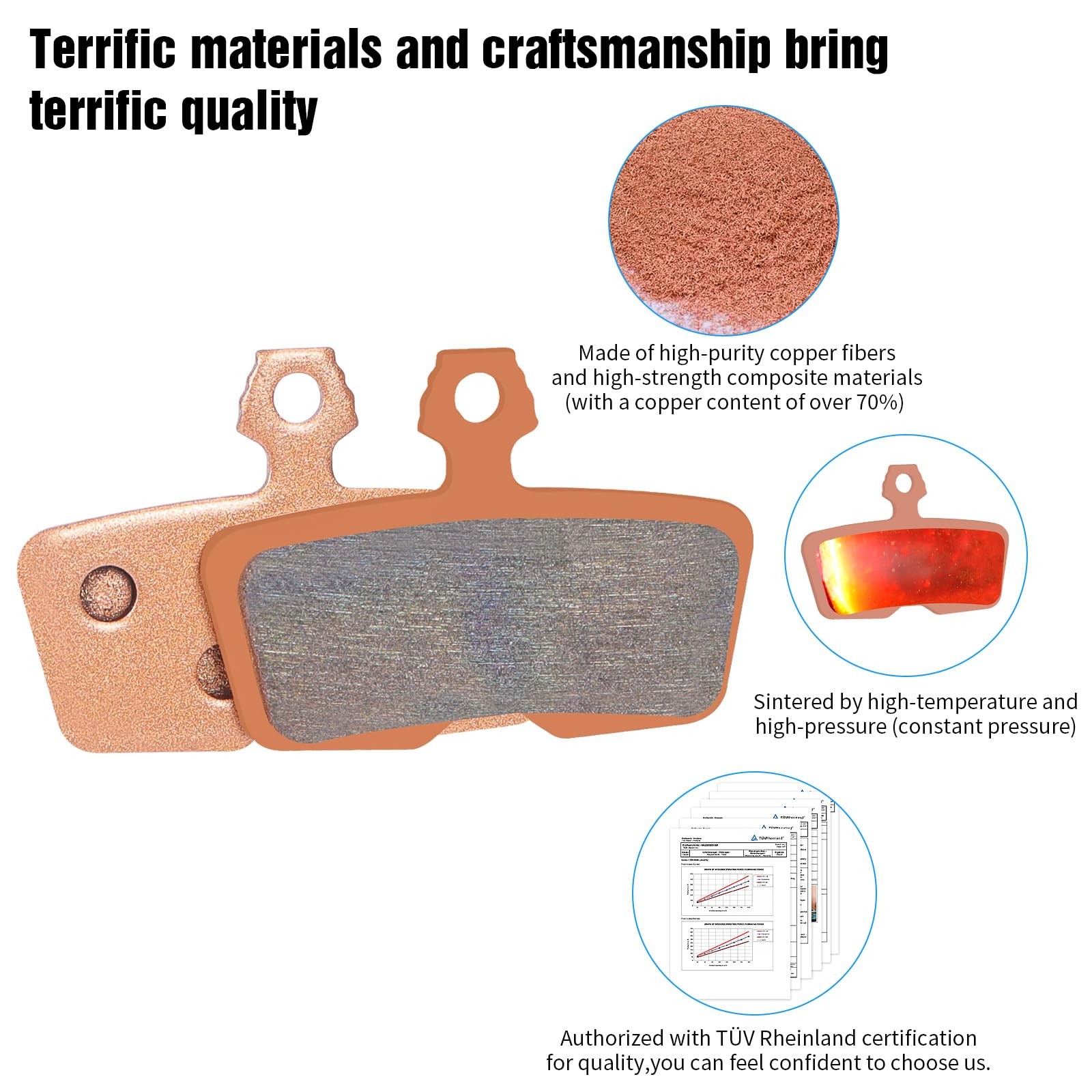 4-Piston Sintered Metal MTB Bike Brake Pads Compatible with SRAM Code,Code R,…