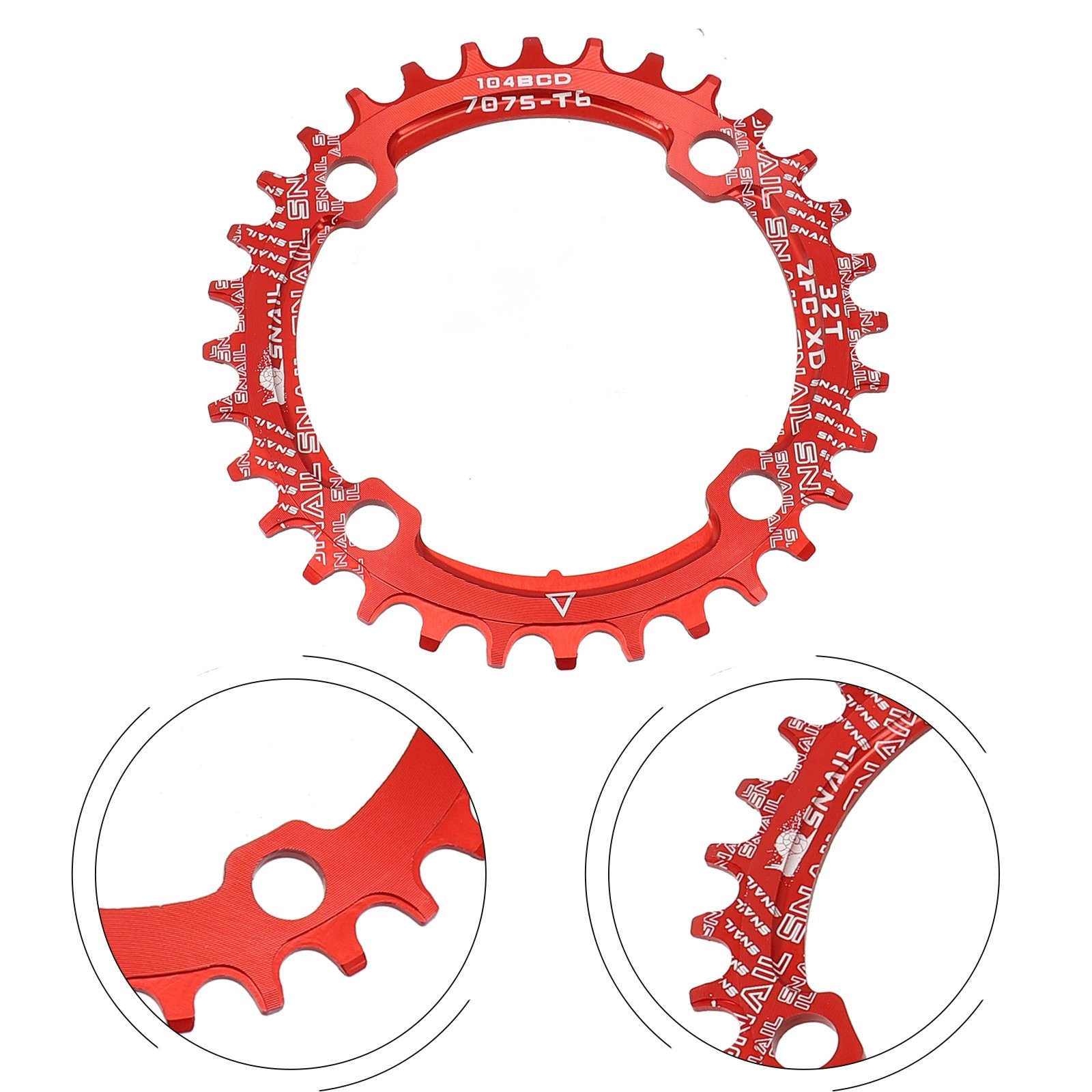 SNAIL Bearing Narrow Wide 1pc Bicycle Chainwheel Round Oval Disc Bike Cycling