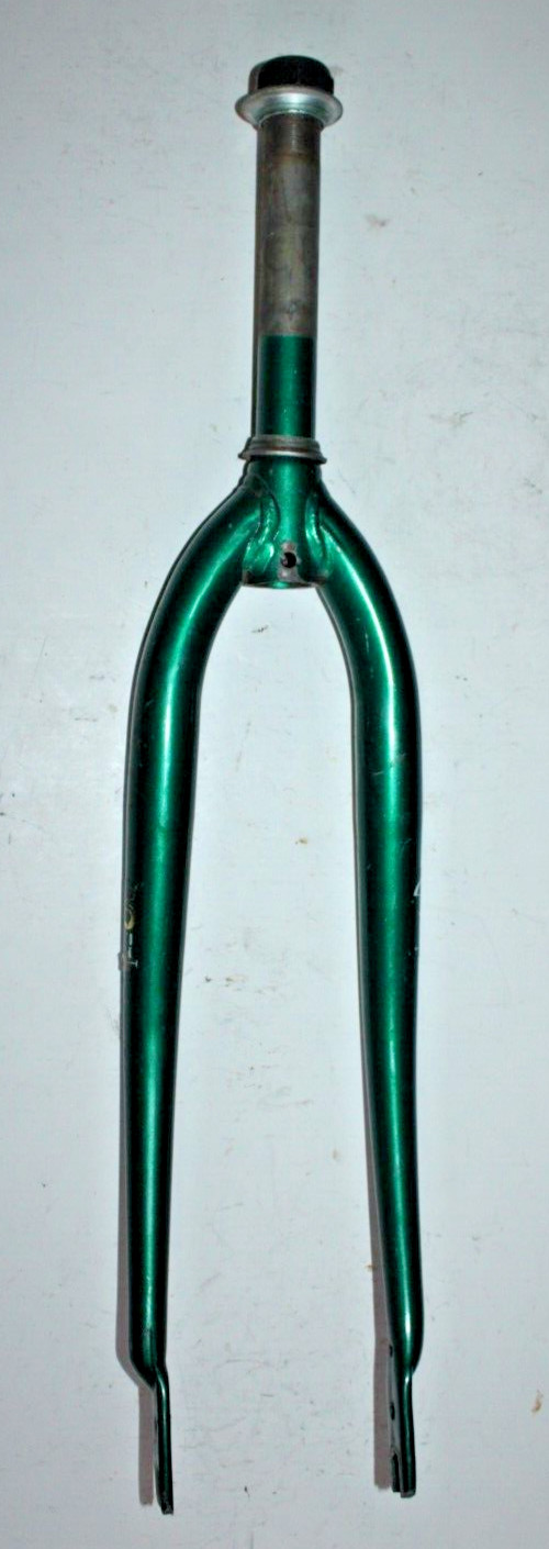 Vintage Touring Road Bike Fork 1″ Threaded 170mm Green Steel Hybrid USA Shipper