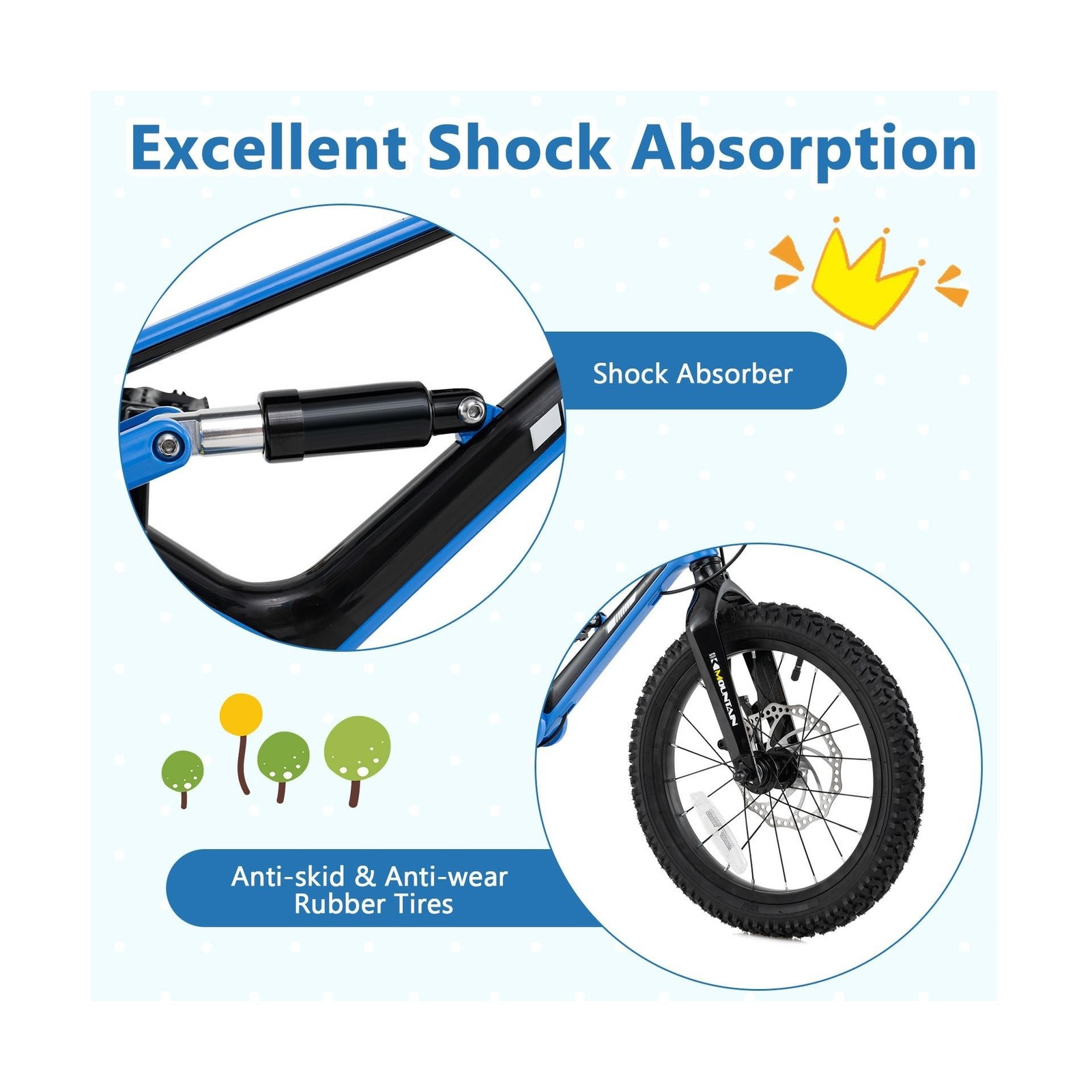 BABY JOY Kids Bike, 16″ Magnesium Sporty Bicycle with Dual Disc Brakes, Remov…