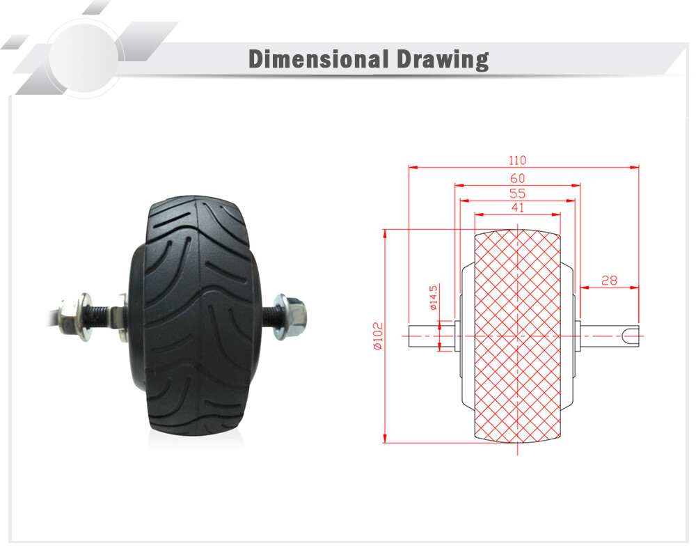 4» 24V36V BLDC Electric Motor Wheel Double Single Shaft Hub Motor Scooter