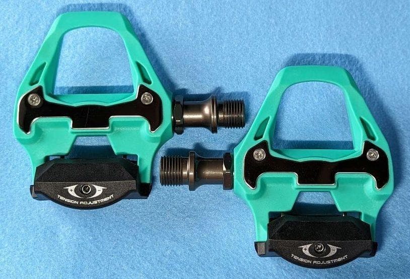 Racework SPD-SL Binding Pedals Green Celeste Pair Unique Design Road Bike