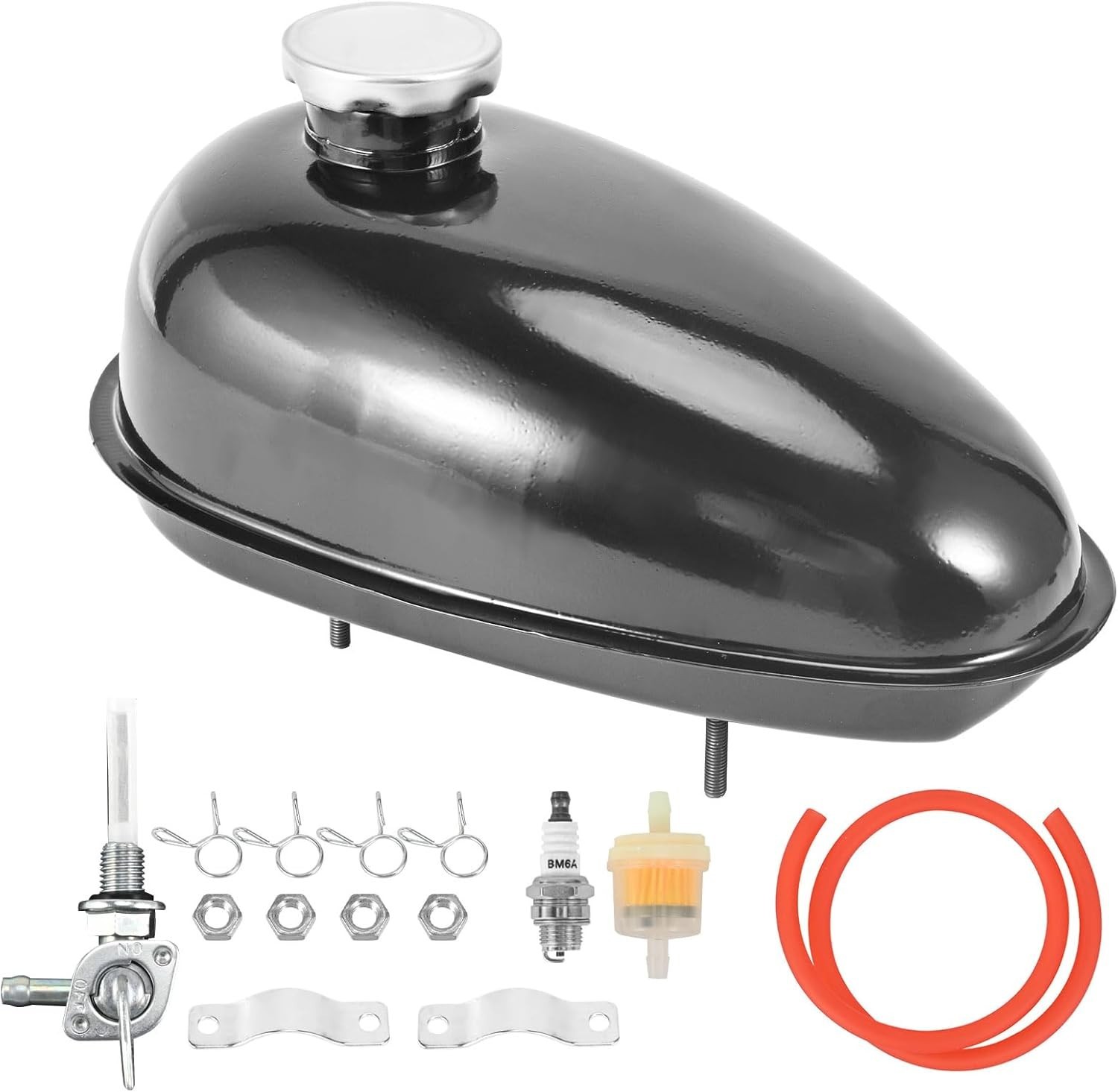 Upgrade Metal Fuel Gas Tank with Petcock Cap for 49cc 50cc 60cc 3L/0.79Gallons