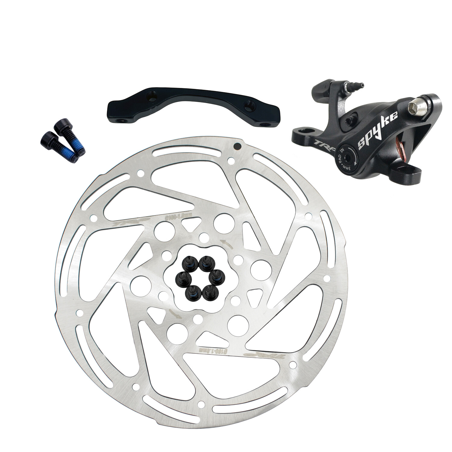 TRP SPYKE MTB Alloy Mechancial Disc Brake Set 180/160mm Rotor (Front + Rear)
