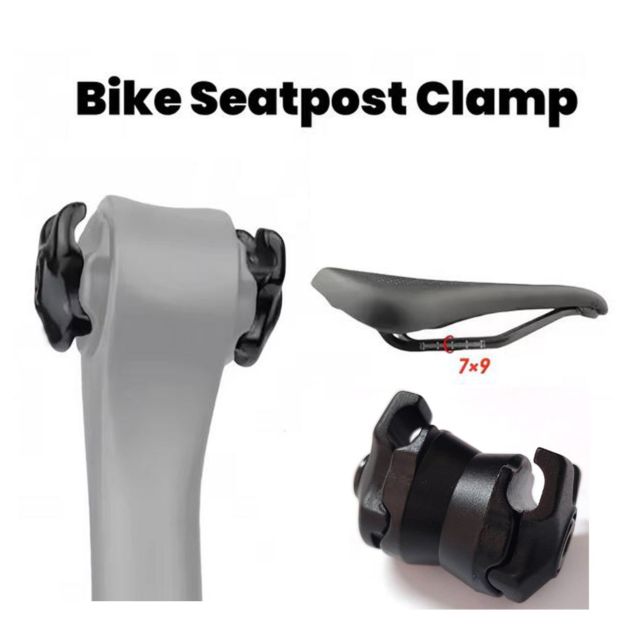 Bike SeatPost Tube 7X7 7x9mm Bike Seatpost Clamp for Carbon Saddle Rails