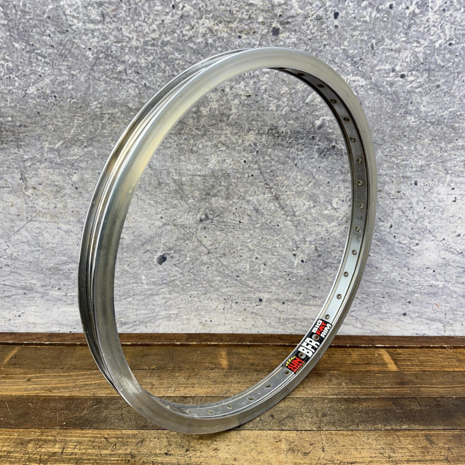 Vintage Sun Rims BFR Big Fat Rim 48H 20in BMX Silver Double Wall USA Bike 48