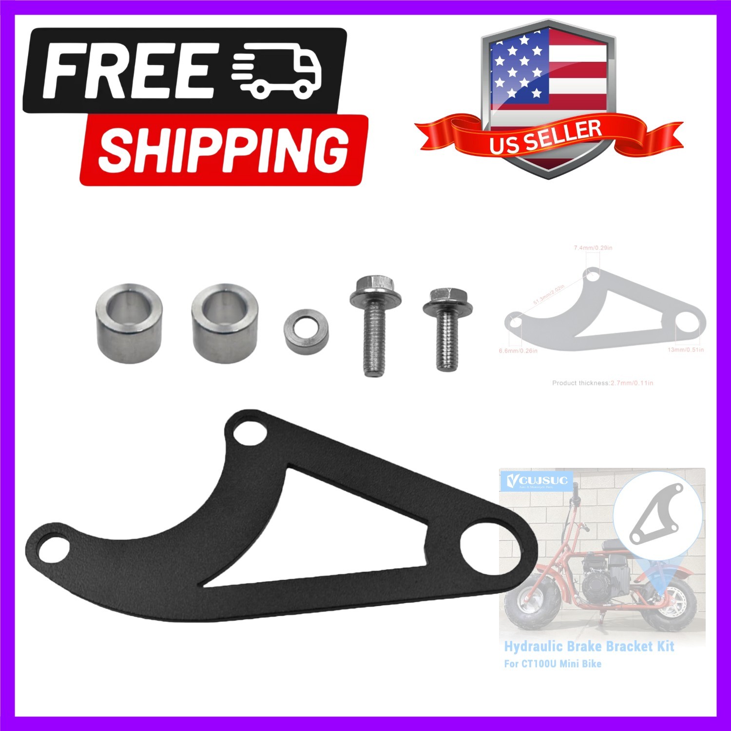 Hydraulic Brake Bracket Kit for Coleman CT100U Mini Bike – Easy Installation