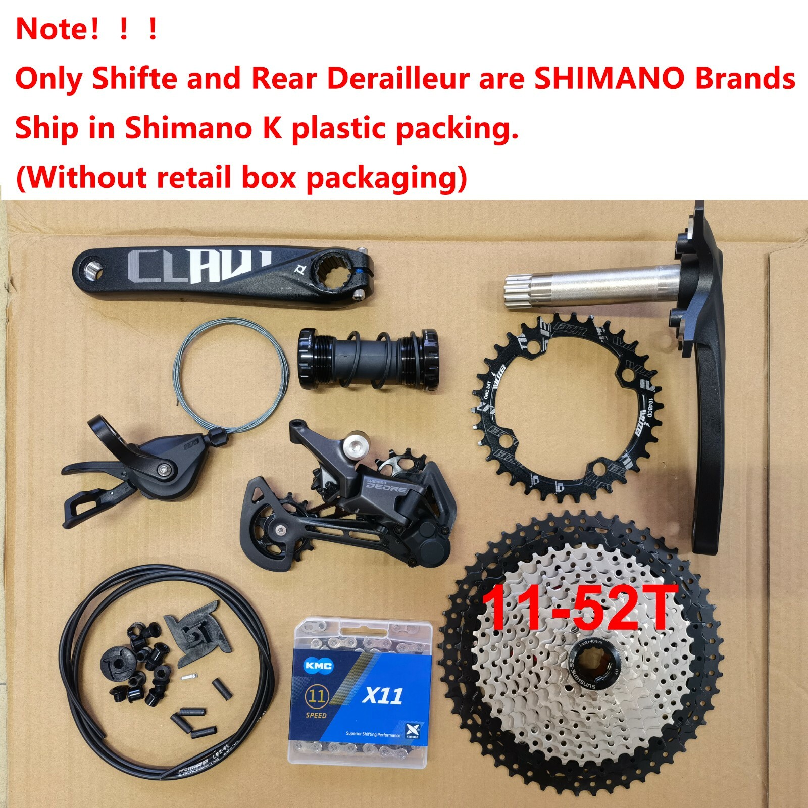 SHIMANO Deore M5100 1×11 Speed MTB Groupset 170MM/175MM 11-46/50/52T KMC Chain