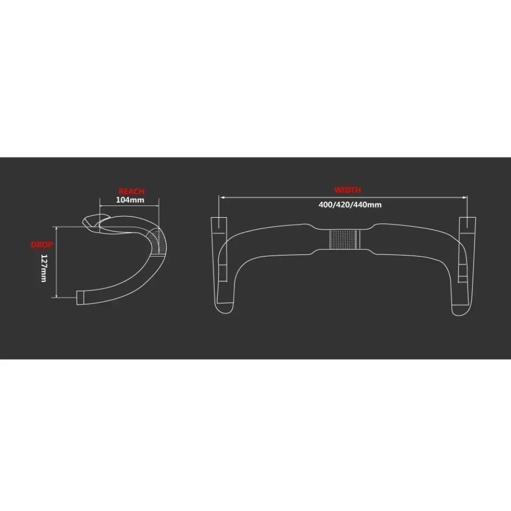 Professional Full Carbon Fiber Road Bike Handlebar 380/400/420/440mm 31.8mm