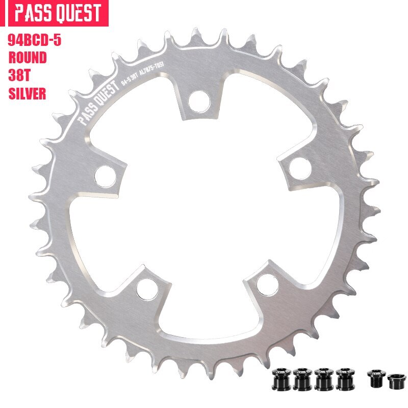 PASS QUEST 94 BCD -5Arm Bicycle Chain wheel ROUND Narrow Wide Chainring 32-46T