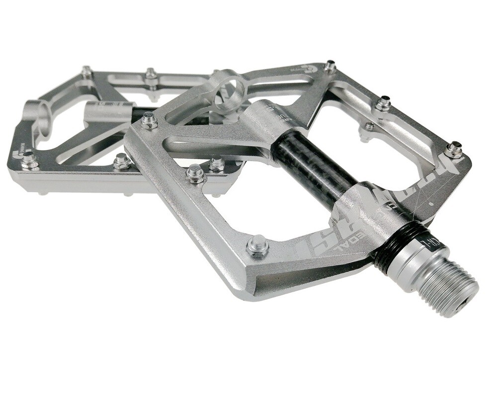 Aluminum Carbon Road MTB Mountain Bike XC AM Bicycle Pedal 3 Bearing Flat Pedals