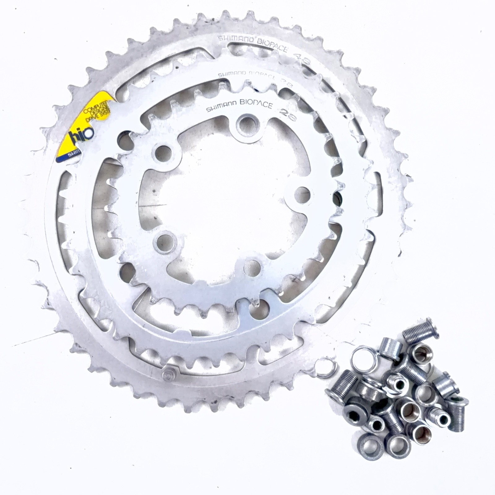 Shimano Biopace Triple Chainring Set 110/74 BCD Alloy 48/38/28t w/ Screws