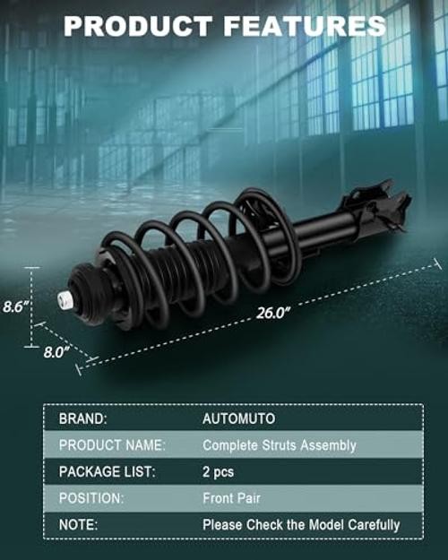 Front Pair Complete Struts Spring Assembly Shock Absorber Compatible with