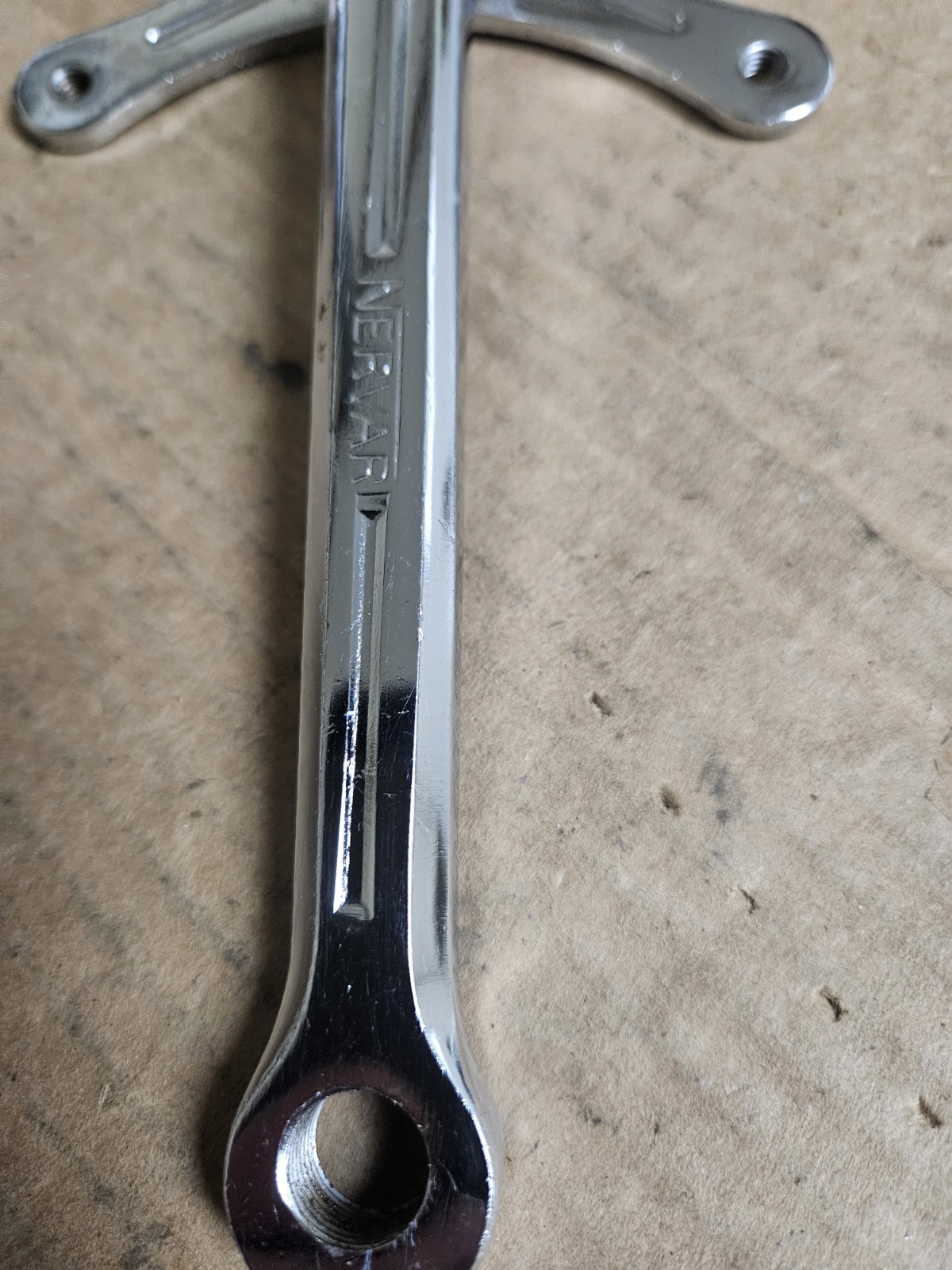Vintage NOS Nervar 3 Arm Cottered Crankset 165mm arms, 52/47T, France