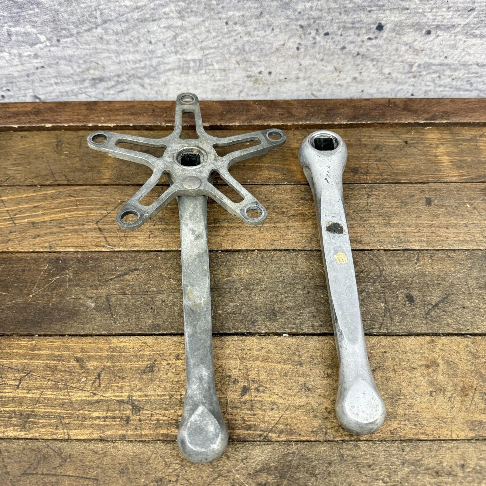 Vintage Topline Crankset 175 177 Crank 130 BCD Square Taper Road Bike Alloy Arms