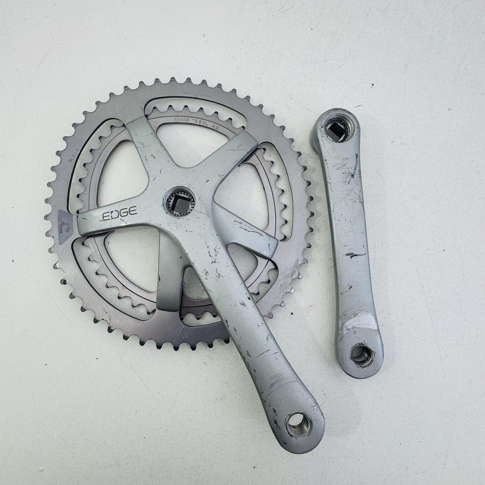 Vintage Sakae EDGE Double Crankset 170mm 52/42T Square Taper Road Bike Japan A83