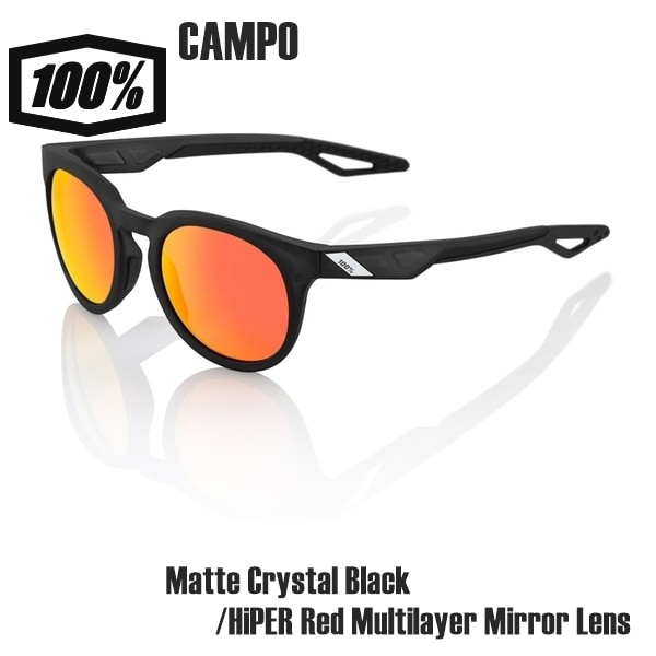 100% CAMPO Sunglasses – Matte Crystal Black/HiPER Red Mirror Lens
