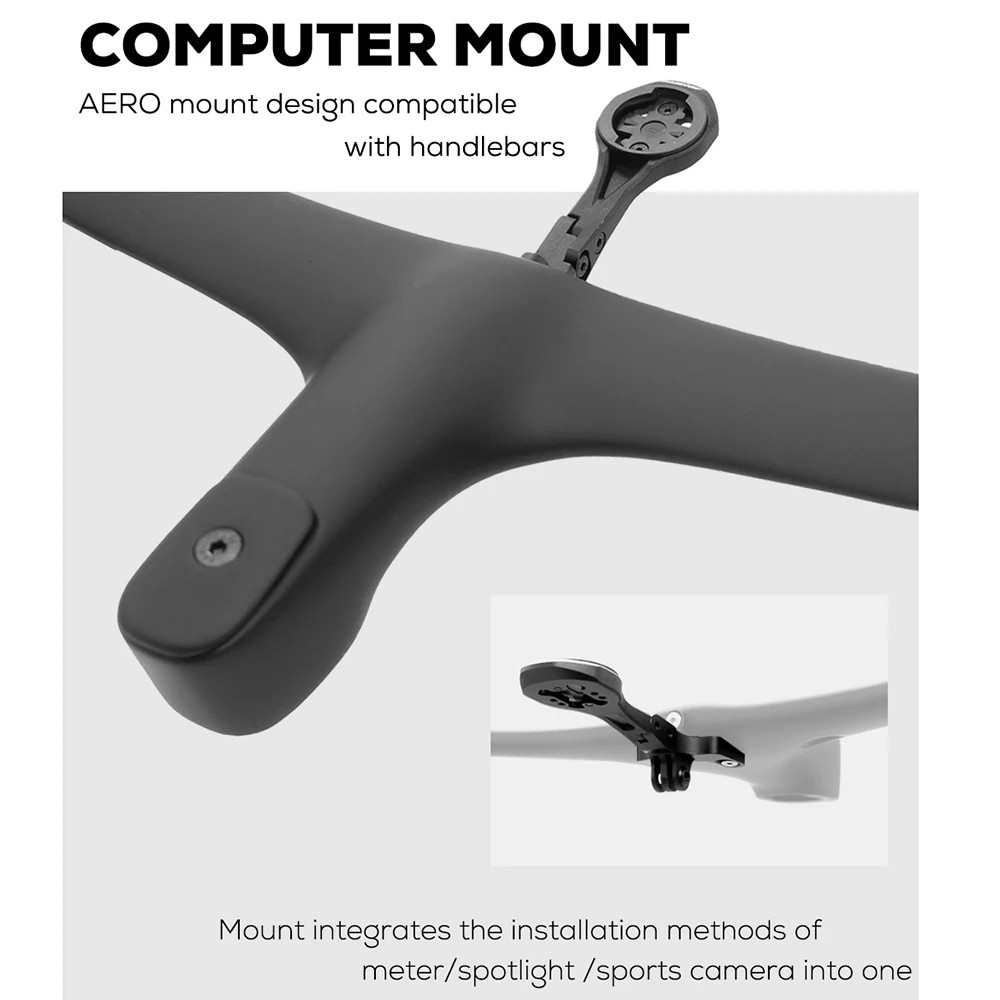 Road Bike Carbon Fiber Integrated Handlebar Cockpit for 360mm with Mount Spacers