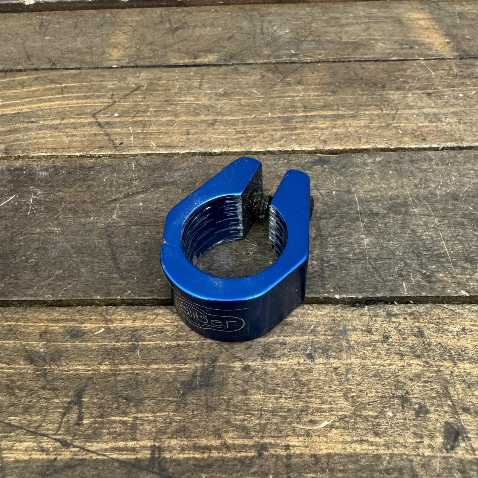 VIntage Xcaliber BMX Seatpost Clamp 25.4mm Blue Alloy 80s OG X-Caliber Collar