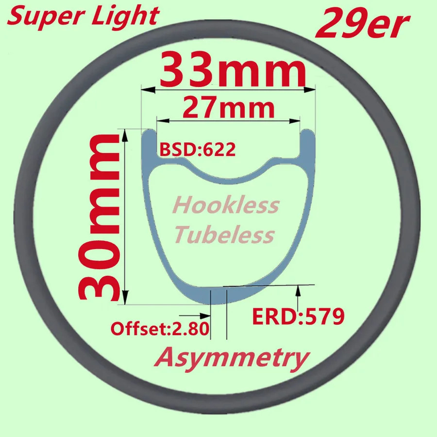 MTB Carbon Rim 28 Holes 29er/27.5er Bike Rim 20 25 30MM Depth XC Bicycle Rims