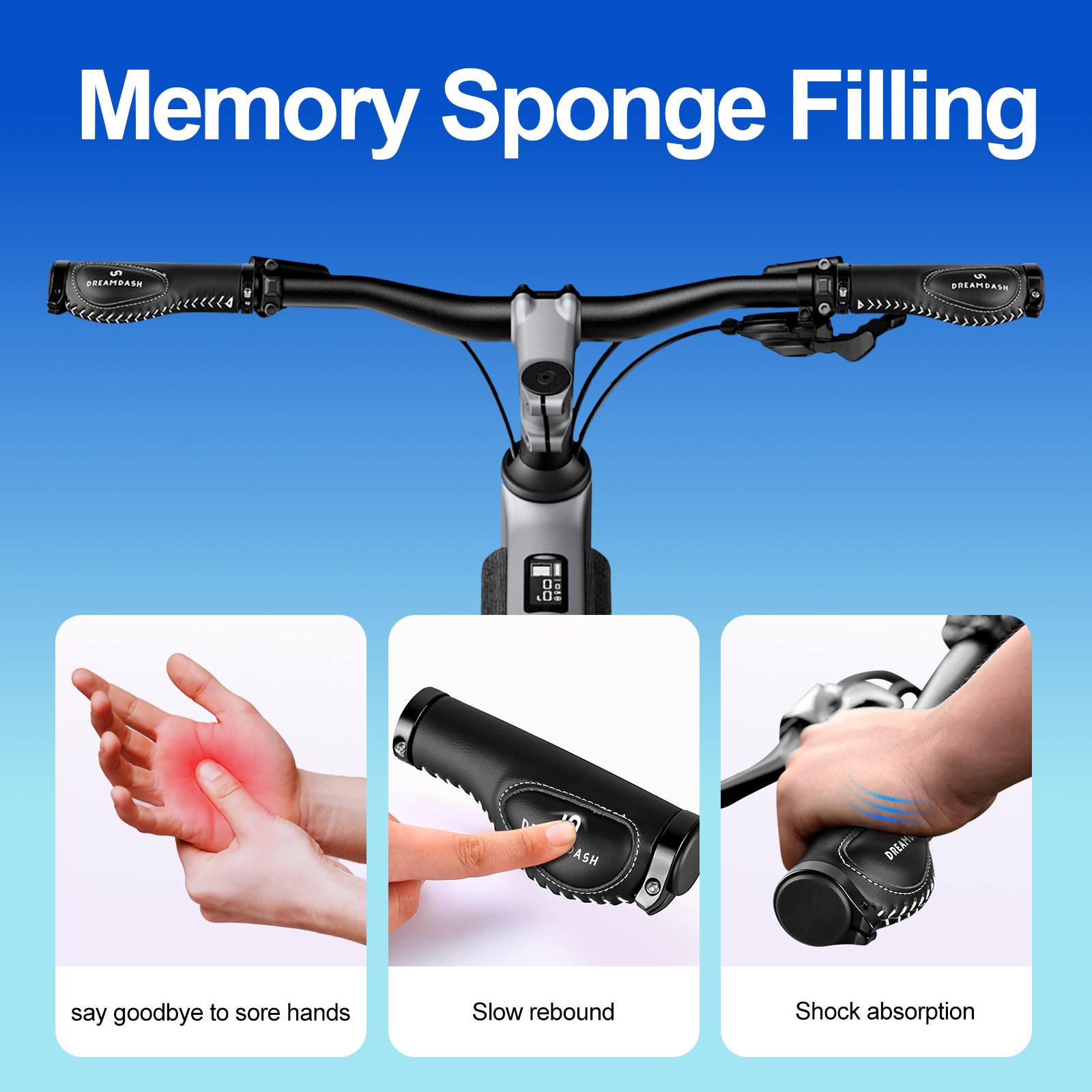 A Pair Cycling Handle Bar Grips Bicycle Handlebar Bike Handlebars Grip Black
