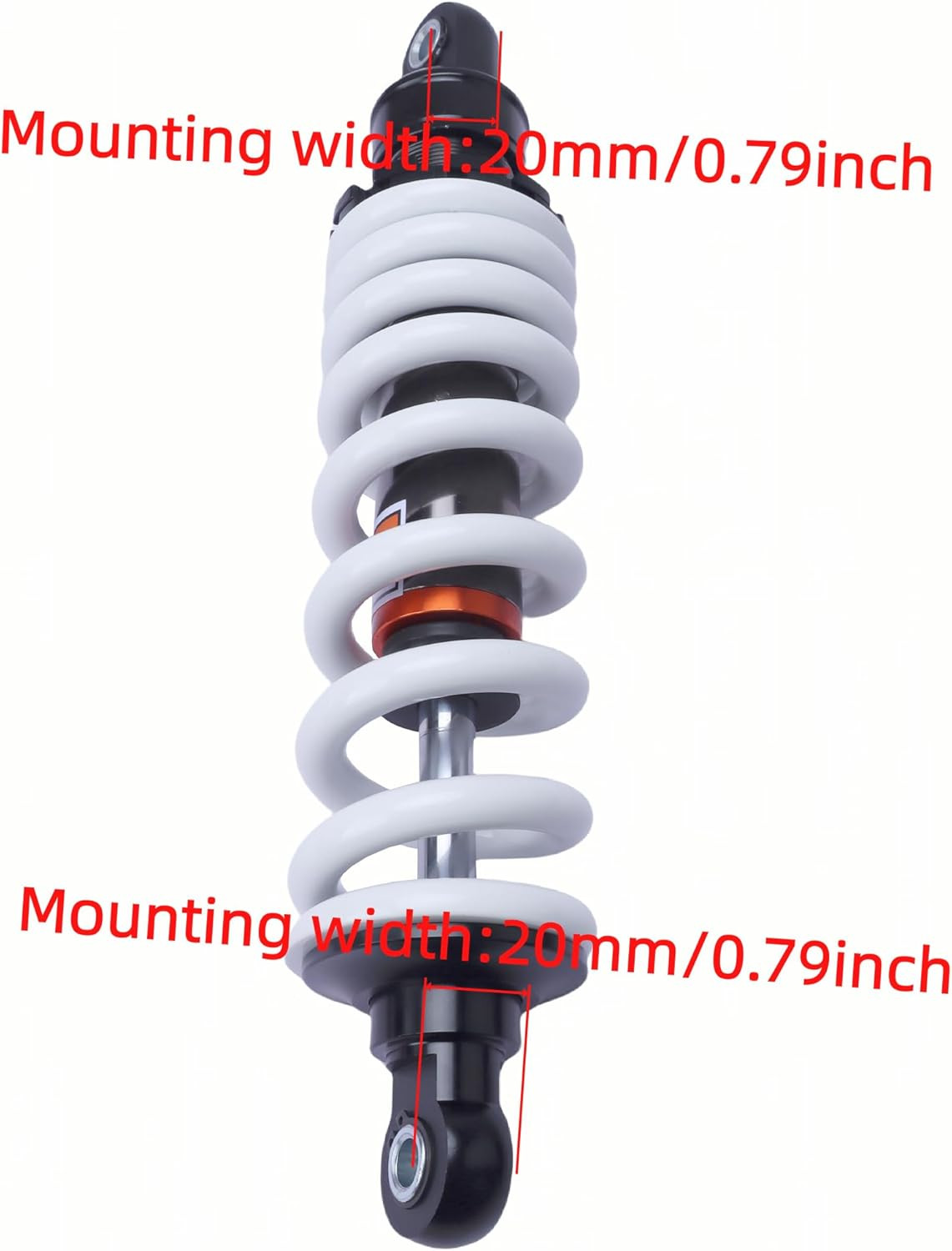 350mm 13.8“ Rear Shock Absorber 12mm Heavy-Duty Spring Max Load 800lbs for Dirt