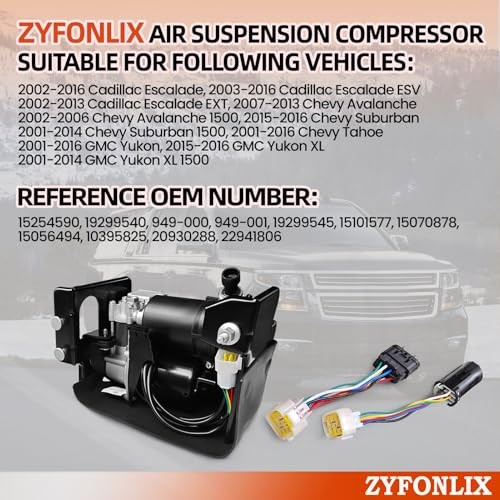 Air Suspension Compressor Compatible with 2002-2016 Cadillac Escalade ESV EXT,