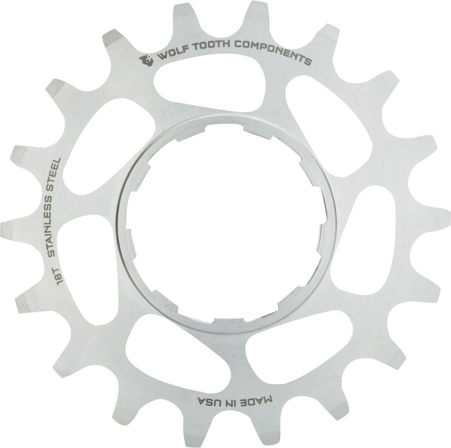 Wolf Tooth Single Speed Stainless Steel Cog – 17t, Compatible with 3/32″ Chains