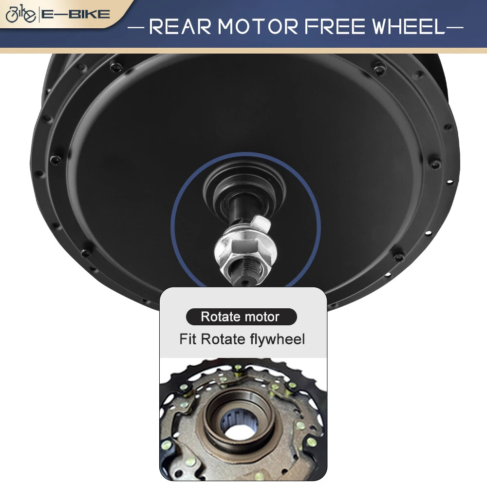 52V 2000W MTB Ebike Brushless Gearless Rear Hub Motor Wheel Drive 20-29inch 700C