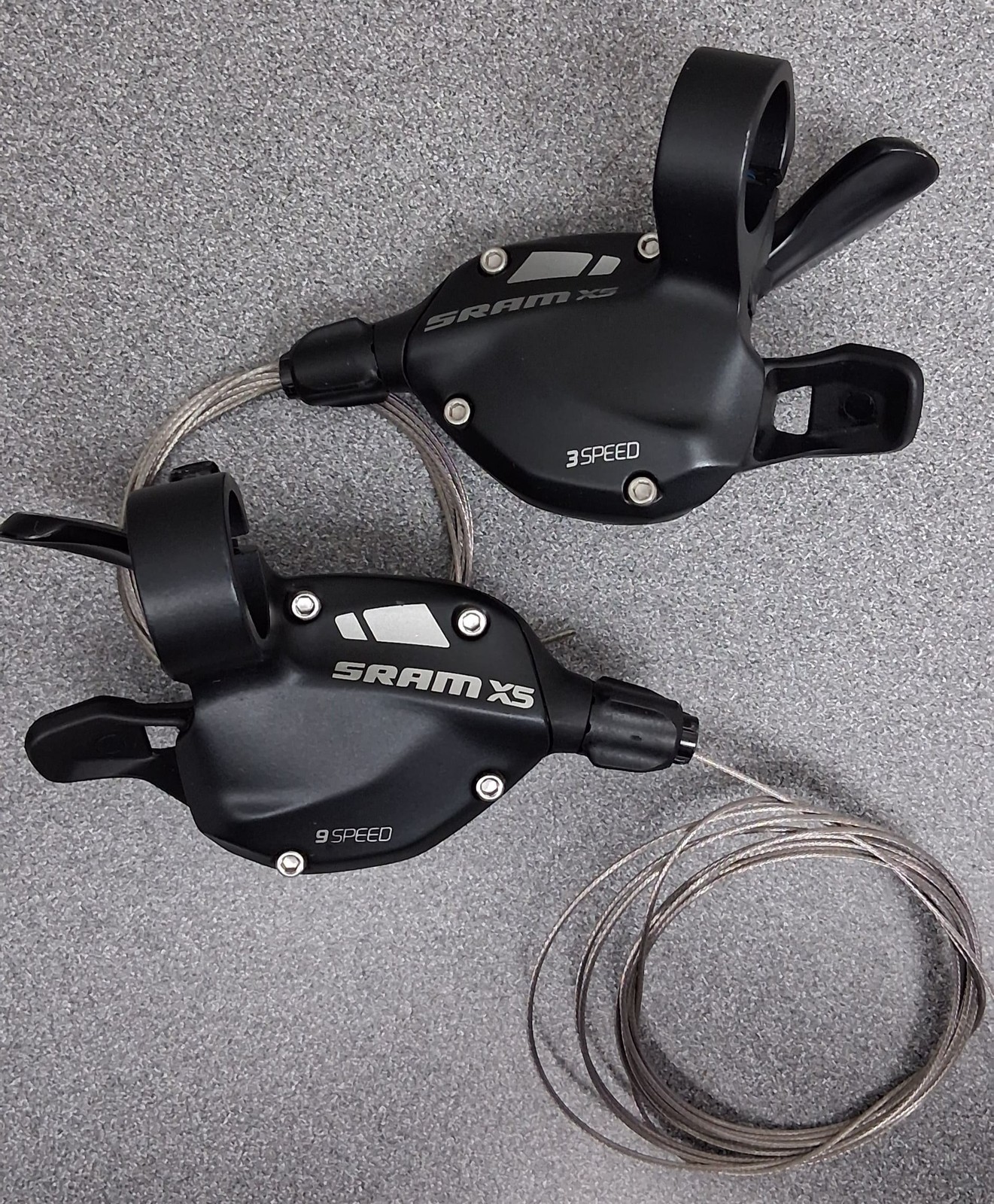 SRAM X5 Trigger Shifter Set – 3 x 9-Speed, Black