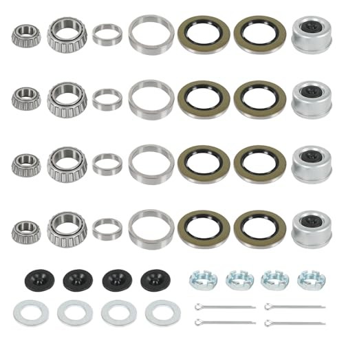 4 Sets 8000 LB Trailer Axle Bearing Kit, 02475/02420 25580 02475-Set of 4 1