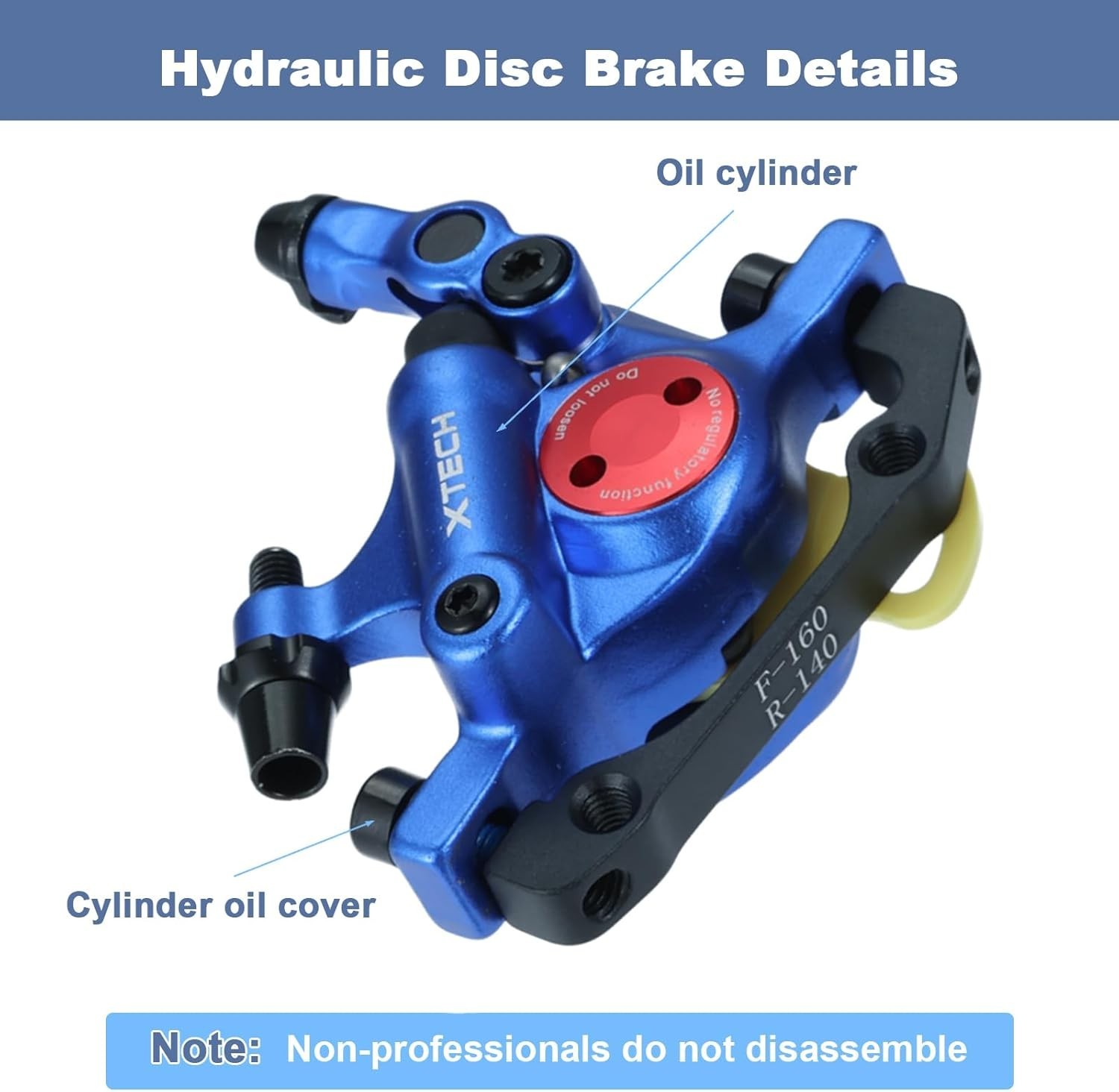 E-Bike Hydraulic Brake Calipers – Black/Red/Gold