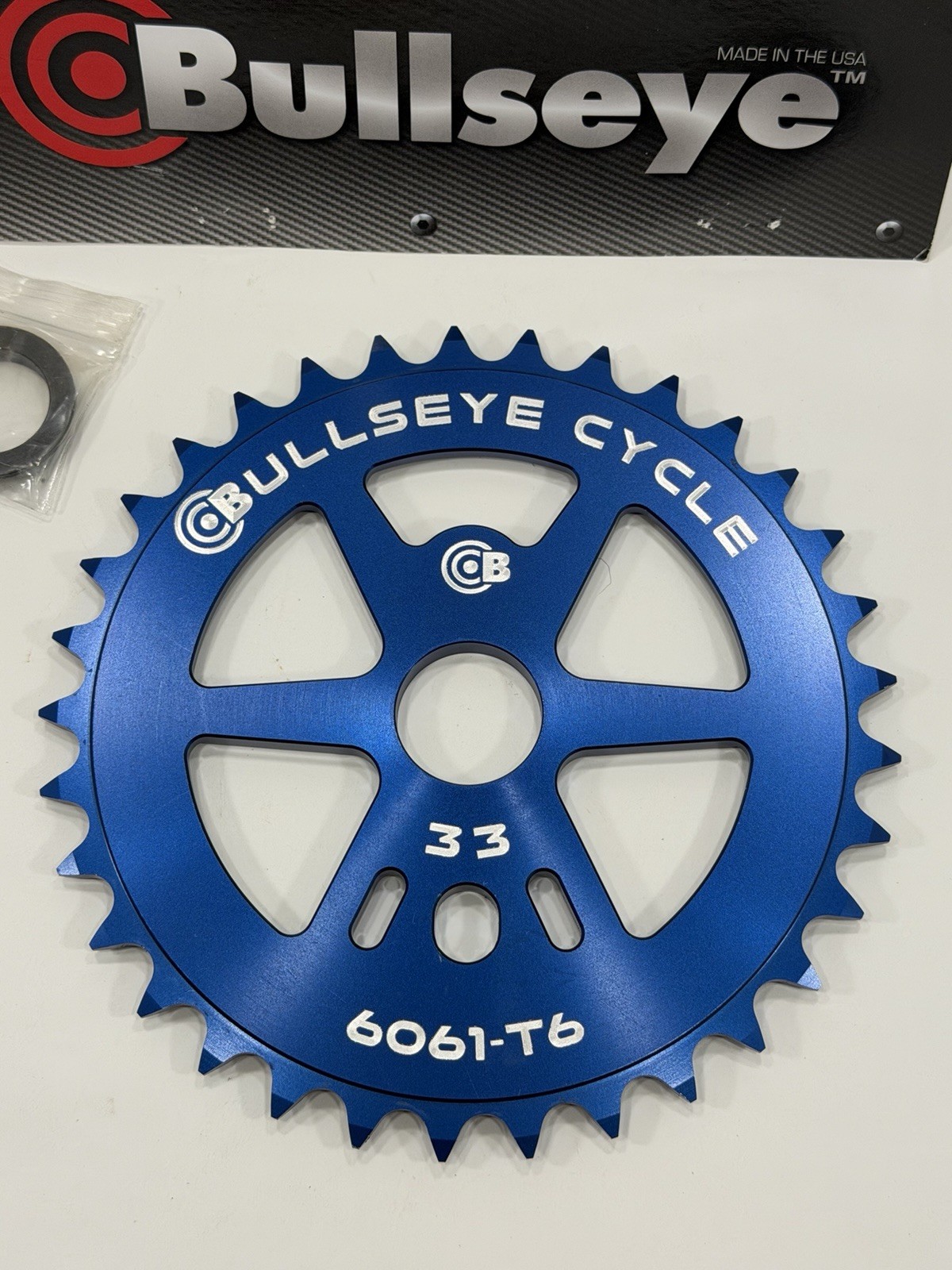 Bullseye USA 33t Sprocket Anodized Blue Race Works New School BMX 33 Tooth