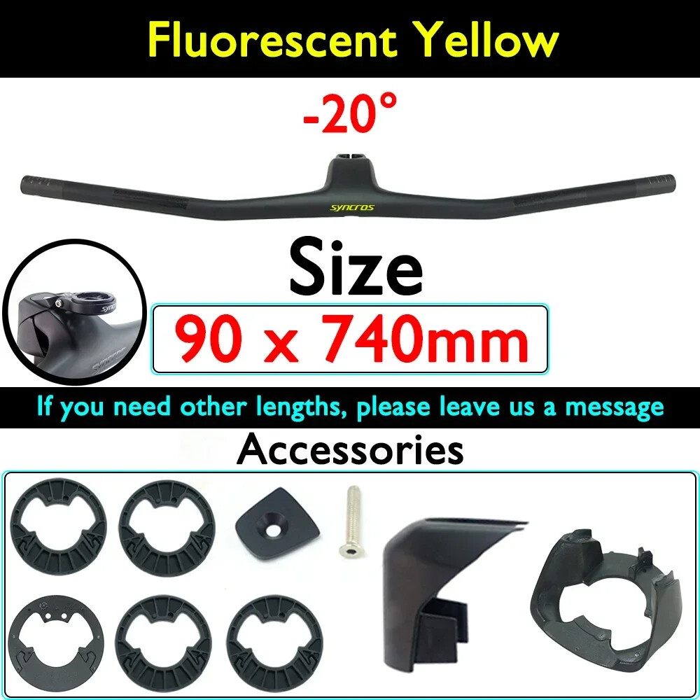 Full Carbon Fiber MTB Bicycle Integrated Handlebar with Stem -20° Degree 740mm