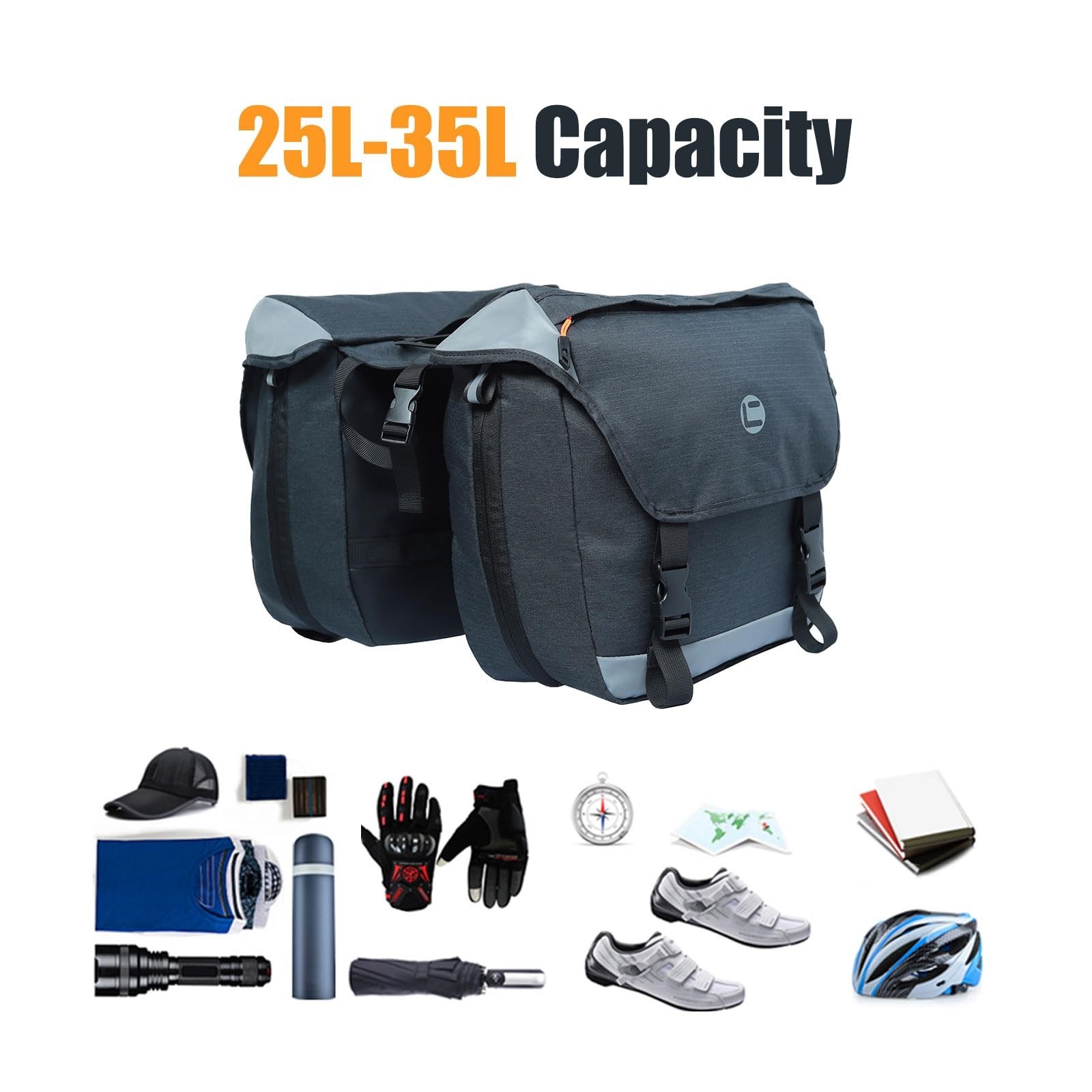 Bike Bag Panniers 35L Bicycle Saddle Bag for Bicycle Rear Rack | Bike Trunk B…