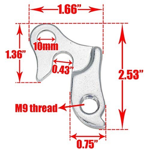2 Pcs Universal Bicycle Bike Derailleur Hanger Frame Gear Tail Hook, Silver Tone