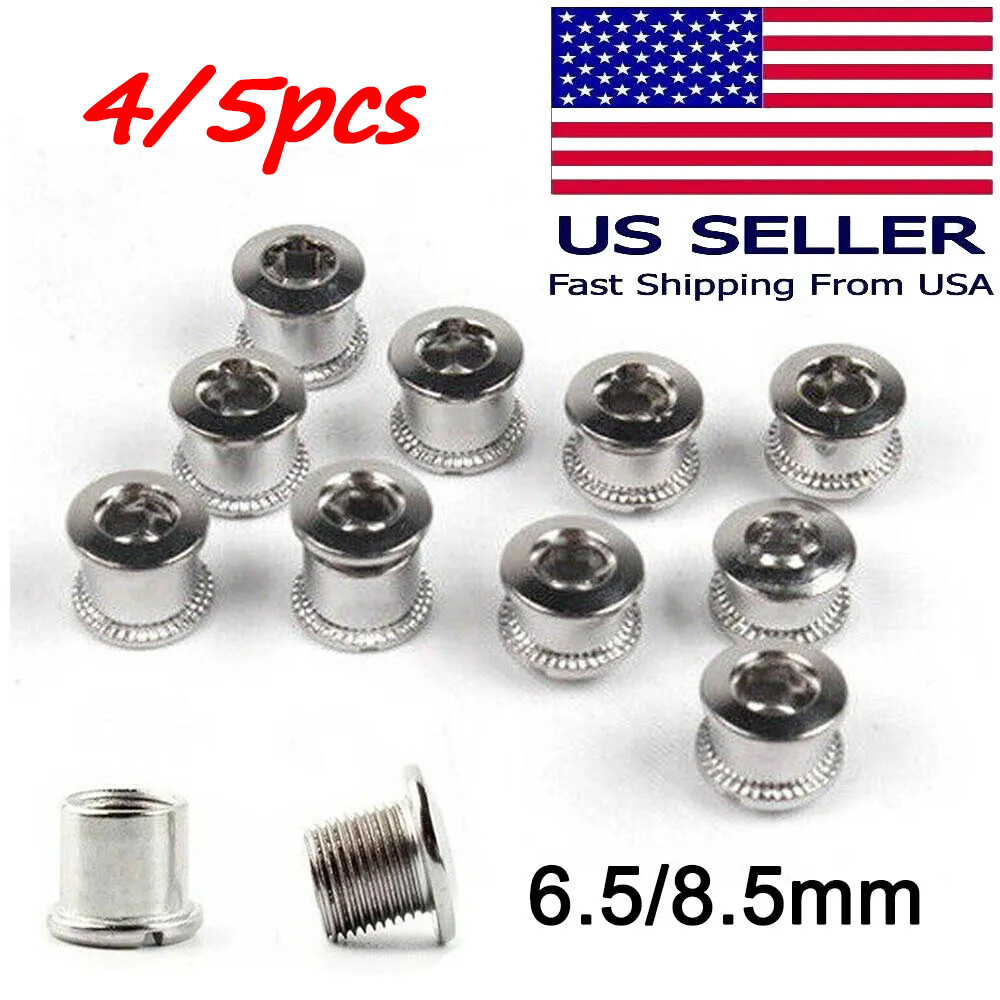4/5X Steel Bike Chainring Bolts 6.5 Single 8.5 Double Triple Speed Nut Screw MTB