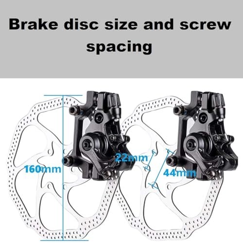Bike Disc Brake Kit with 2x 160mm Rotors, Calipers & Levers for Road/Mountain