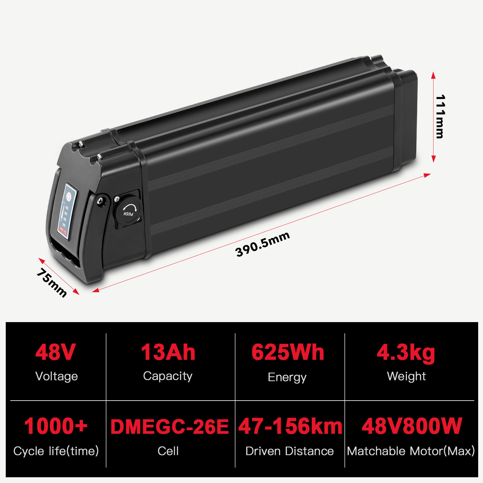 Ebike Battery 36V 48V 13Ah Heybike Battery Replacement Cityscape Mars Battery