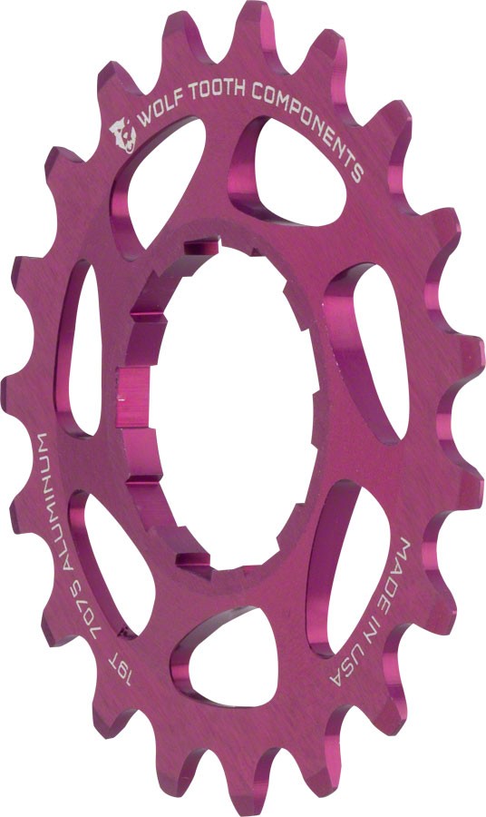 Wolf Tooth Components Single Speed Aluminum Cog: 19T, Purple