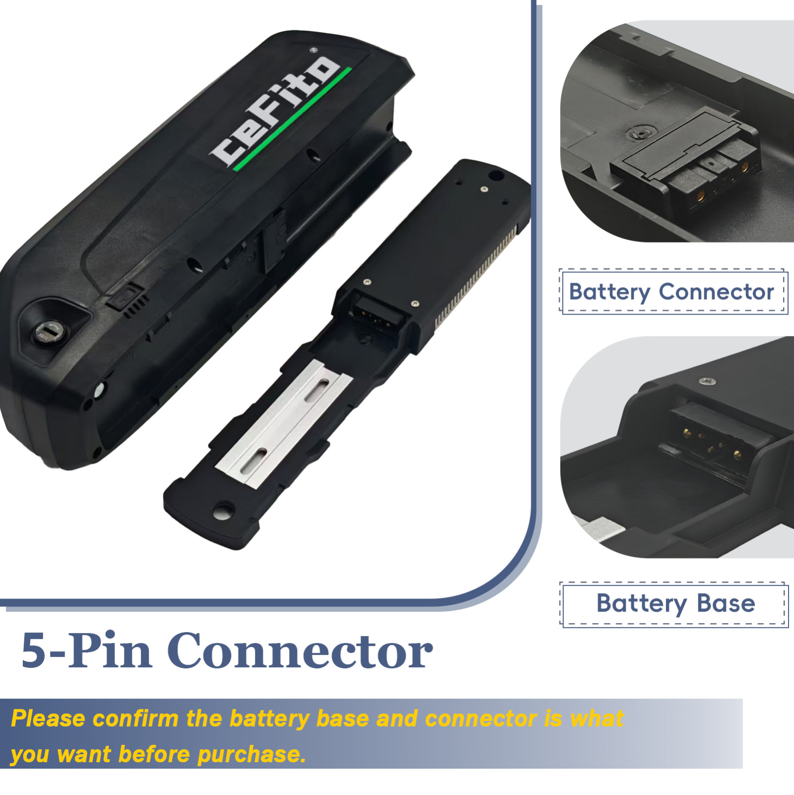 48V 20Ah 16Ah 10Ah Replacement Battery for Bikes, with 30A BMS, 5-Pin Connector