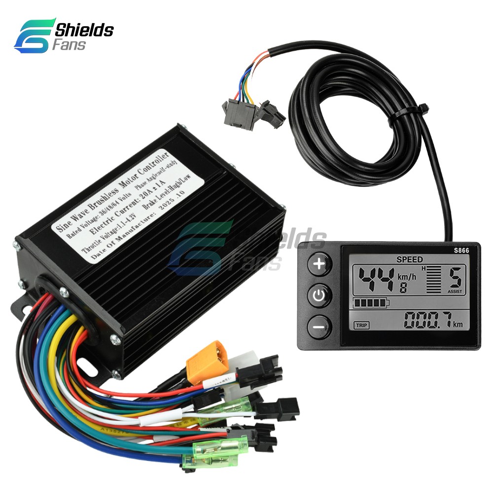 36V 48V 64V 40A 30A 20A Brushless Motor Controller E-Bike S866 LCD Display Meter