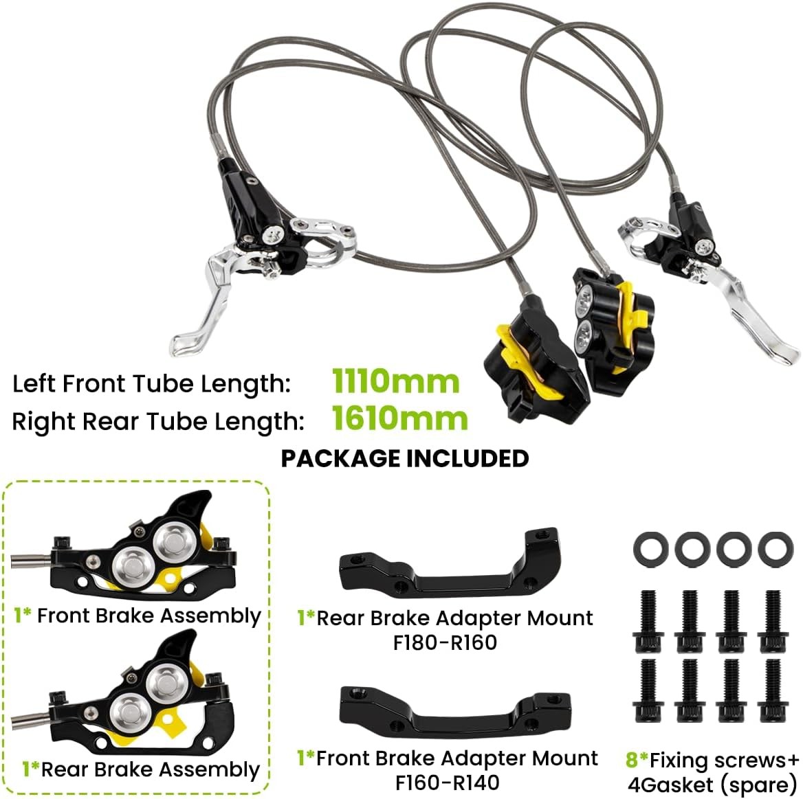 Front & Rear Dual Brake Kit for Surron Light Bee Talaria Sting Segway X160 X260