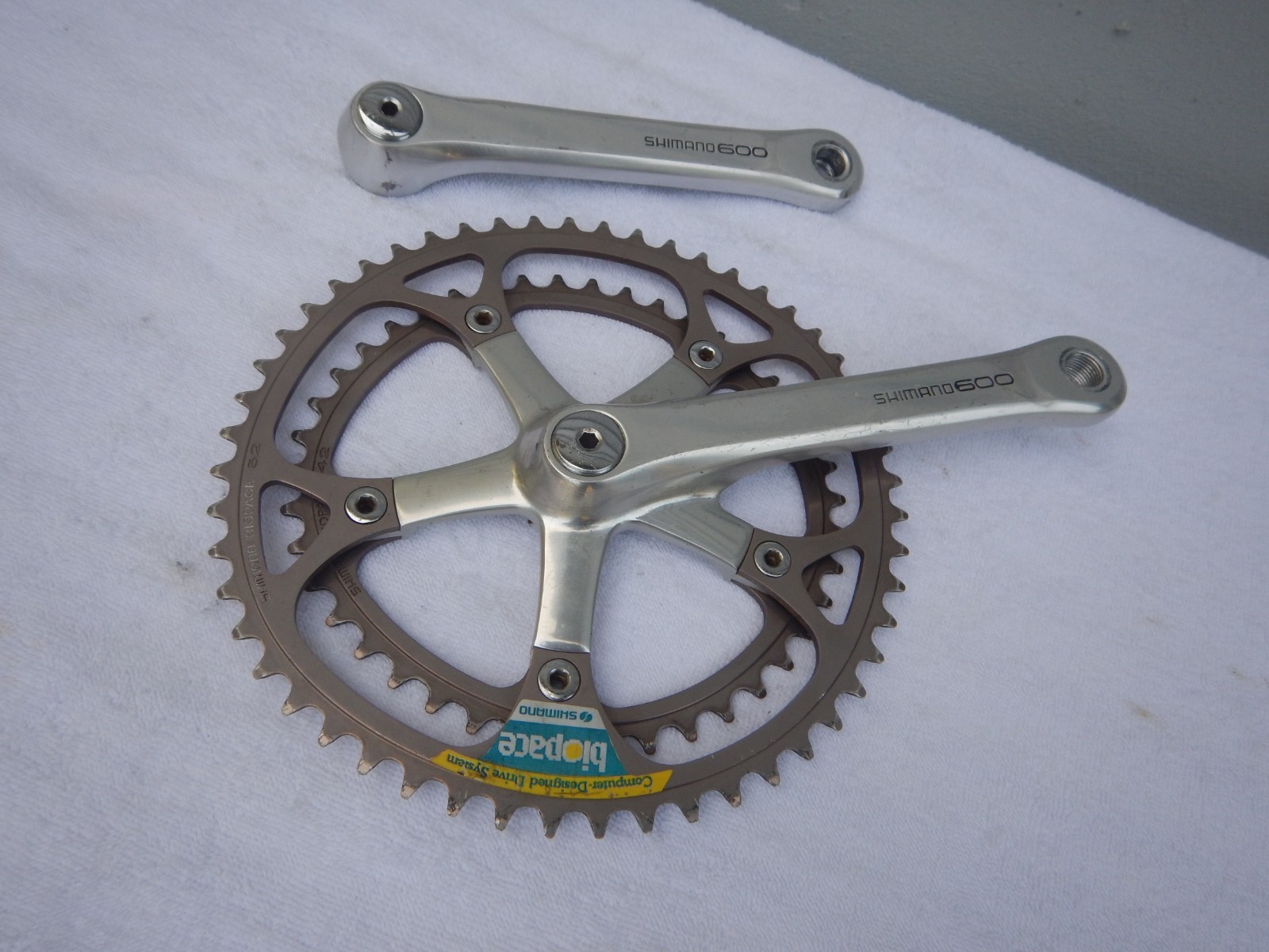 Shimano 600 Ultegra FC-6207 Road Bike 170mm Double Cranks Crankset Biopace 52/42