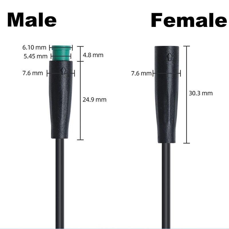 1m 6mm M6 2 3 5 Pin core male female Julet ebike Butt Cable waterproof Sensor